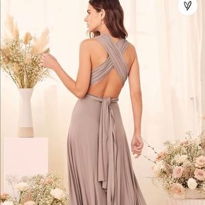 Lulu’s trick of the trade dress- taupe color small nwt